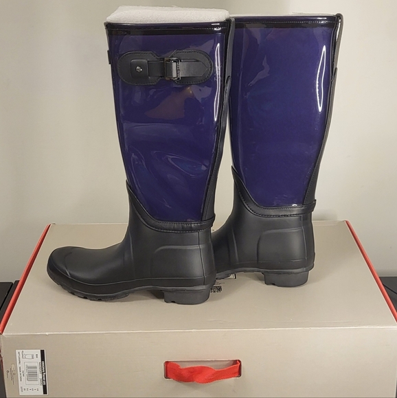 HUNTER Original Tall Clear Leg Rain Boots Midnight - Picture 2 of 7